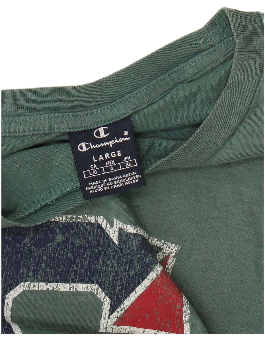 Champion Mens Graphic T-Shirt Top Large Green