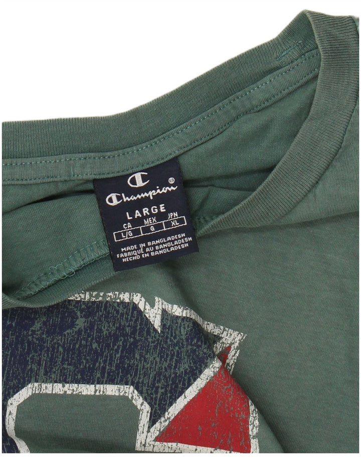 Champion Mens Graphic T-Shirt Top Large Green