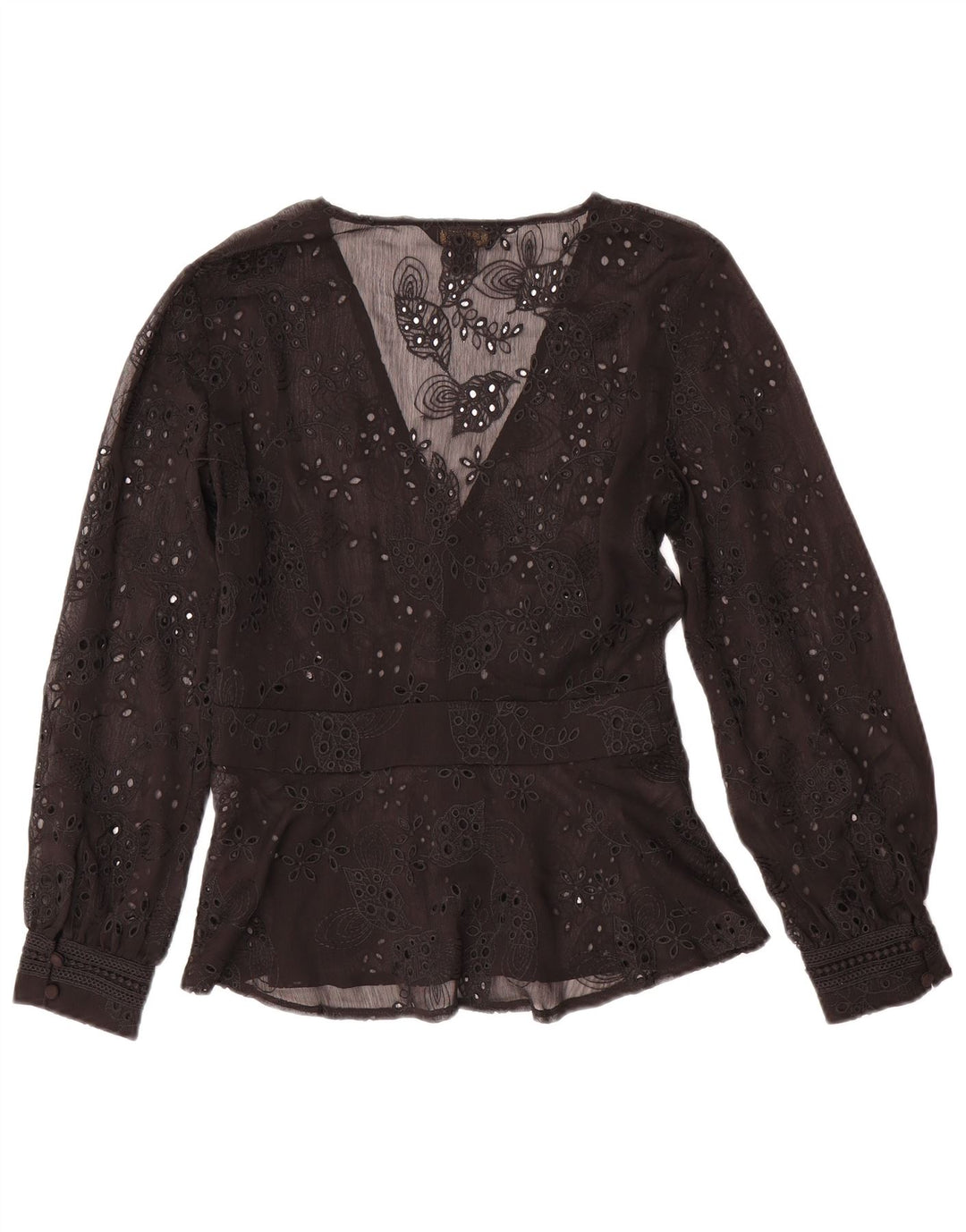 Lipsy Womens Shirt Blouse UK 10 Small Black Floral Polyester