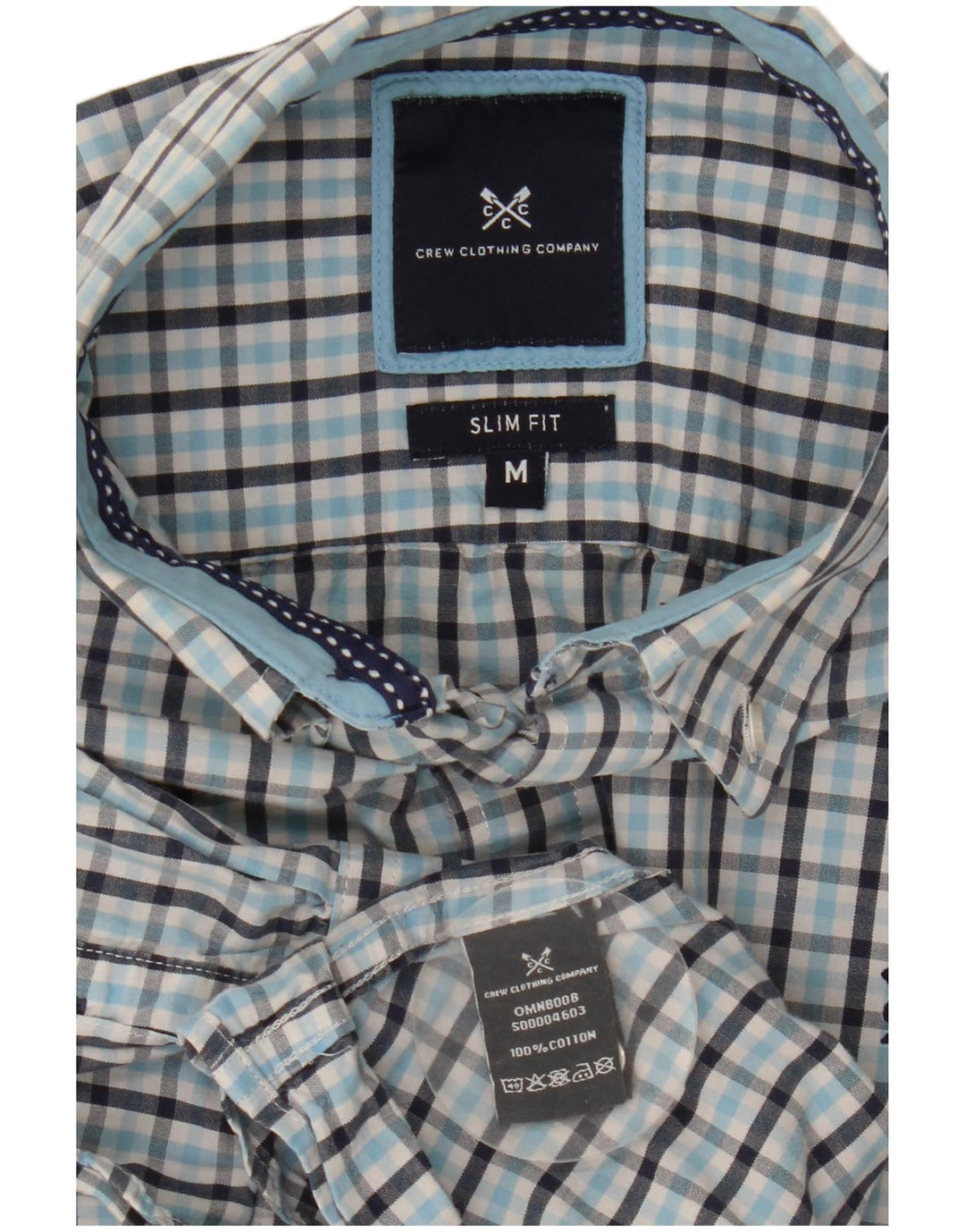 Crew Clothing Mens Slim Fit Shirt Medium Blue Check Cotton
