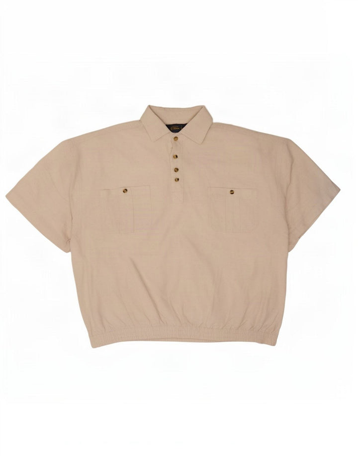 vintage Chemise pull à manches courtes pour hommes IT 50 Medium Off White Classic