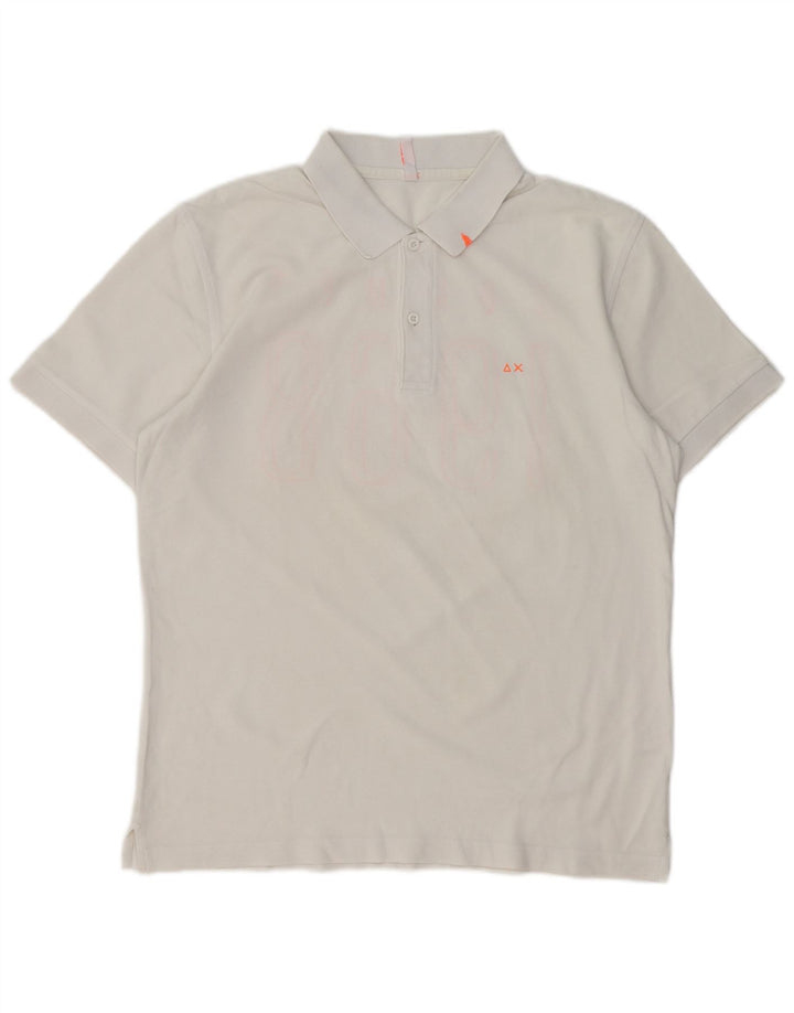 Polo grafica da uomo SUN68 grande in cotone bianco