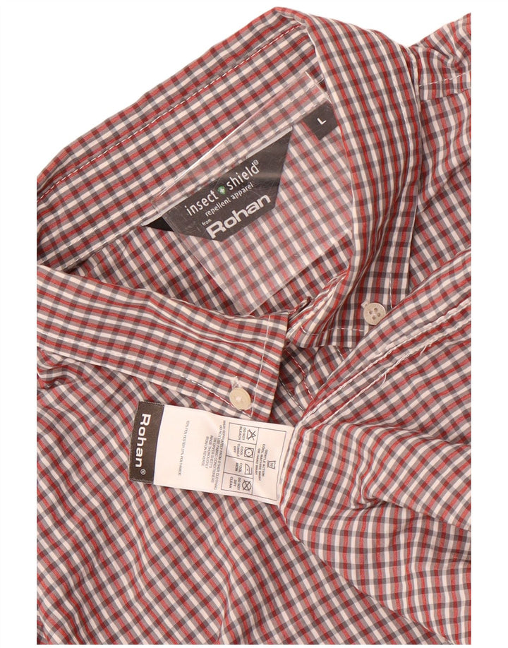 Camicia da uomo Rohan a quadri rossi grandi in poliestere