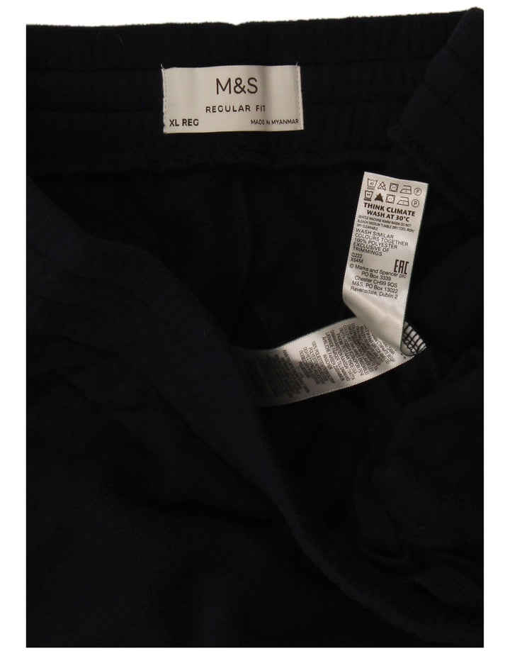 Marks & Spencer Mens Fleece Tracksuit Trousers XL Navy Blue Polyester