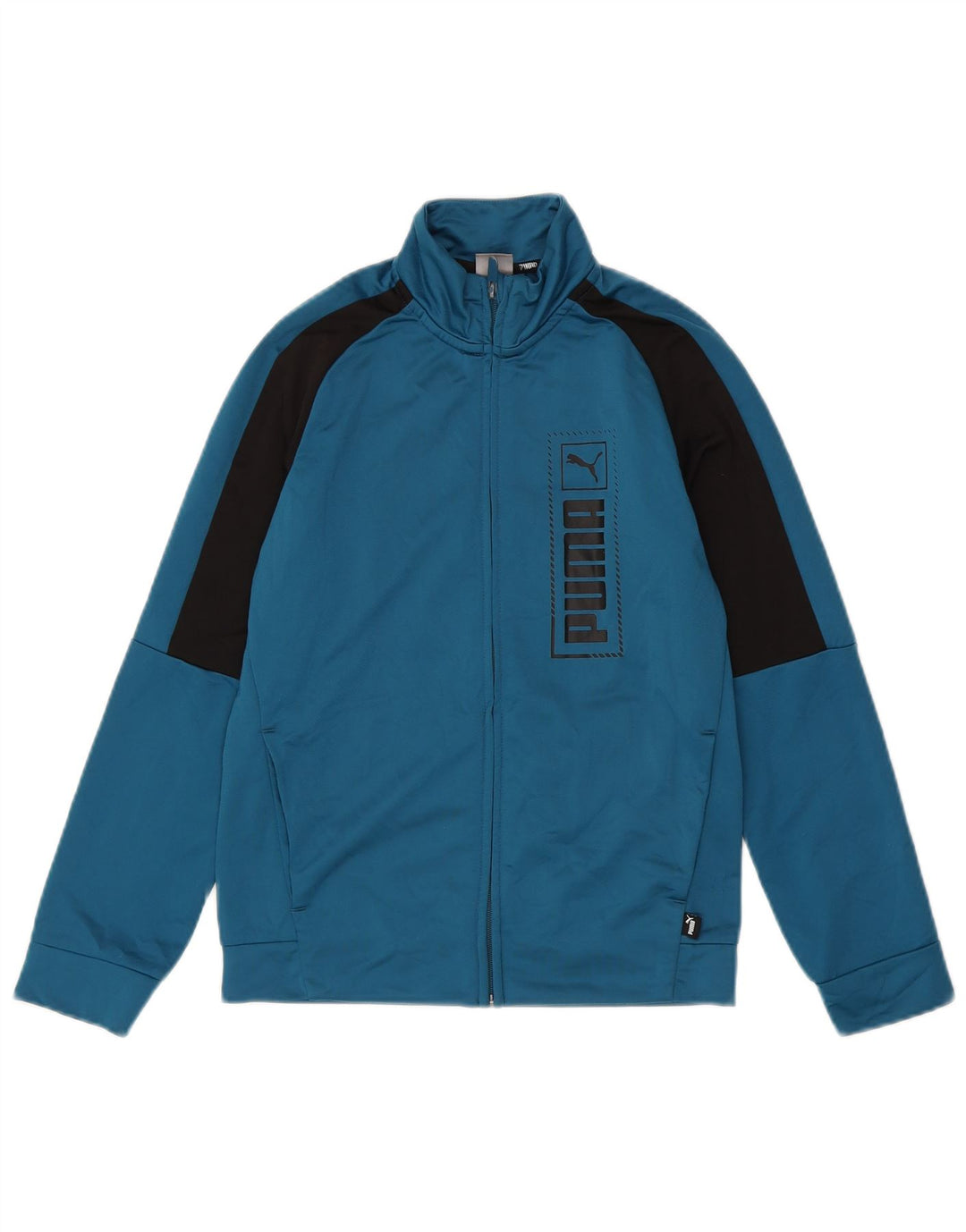 Puma Boys Graphic Tracksuit Top Jacket 11-12 Years Blue Colourblock