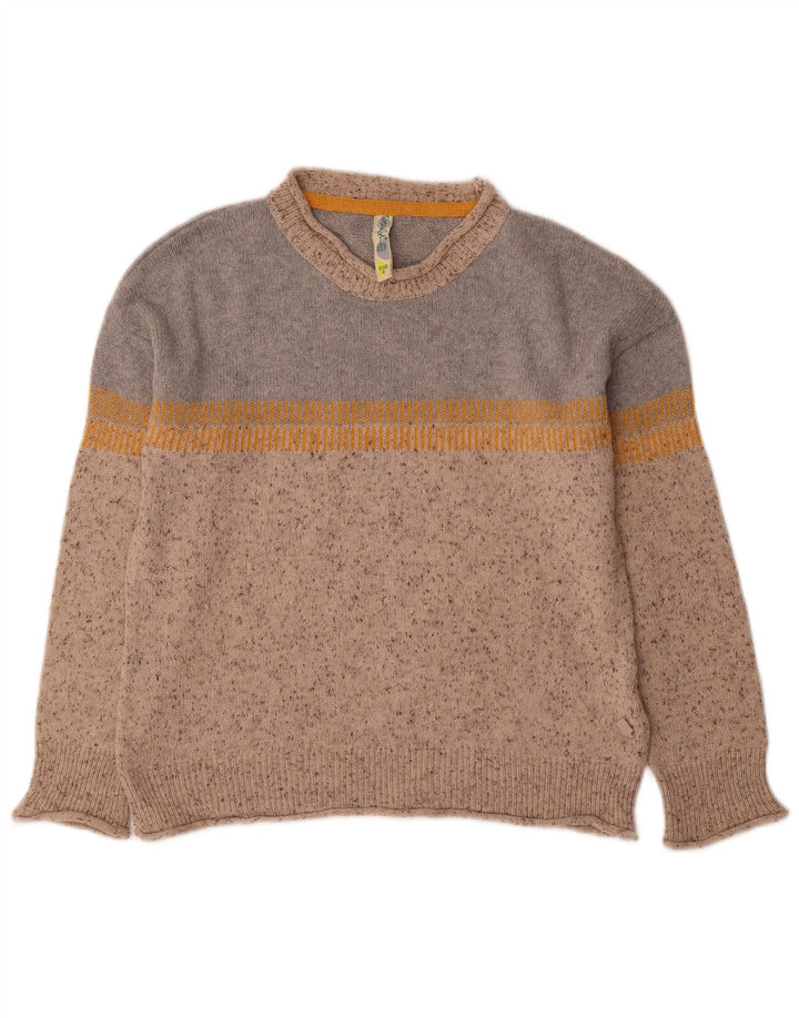 Weird Fish Dame Turtle Neck Jumper Sweater UK 8 Small Grey Colourblock