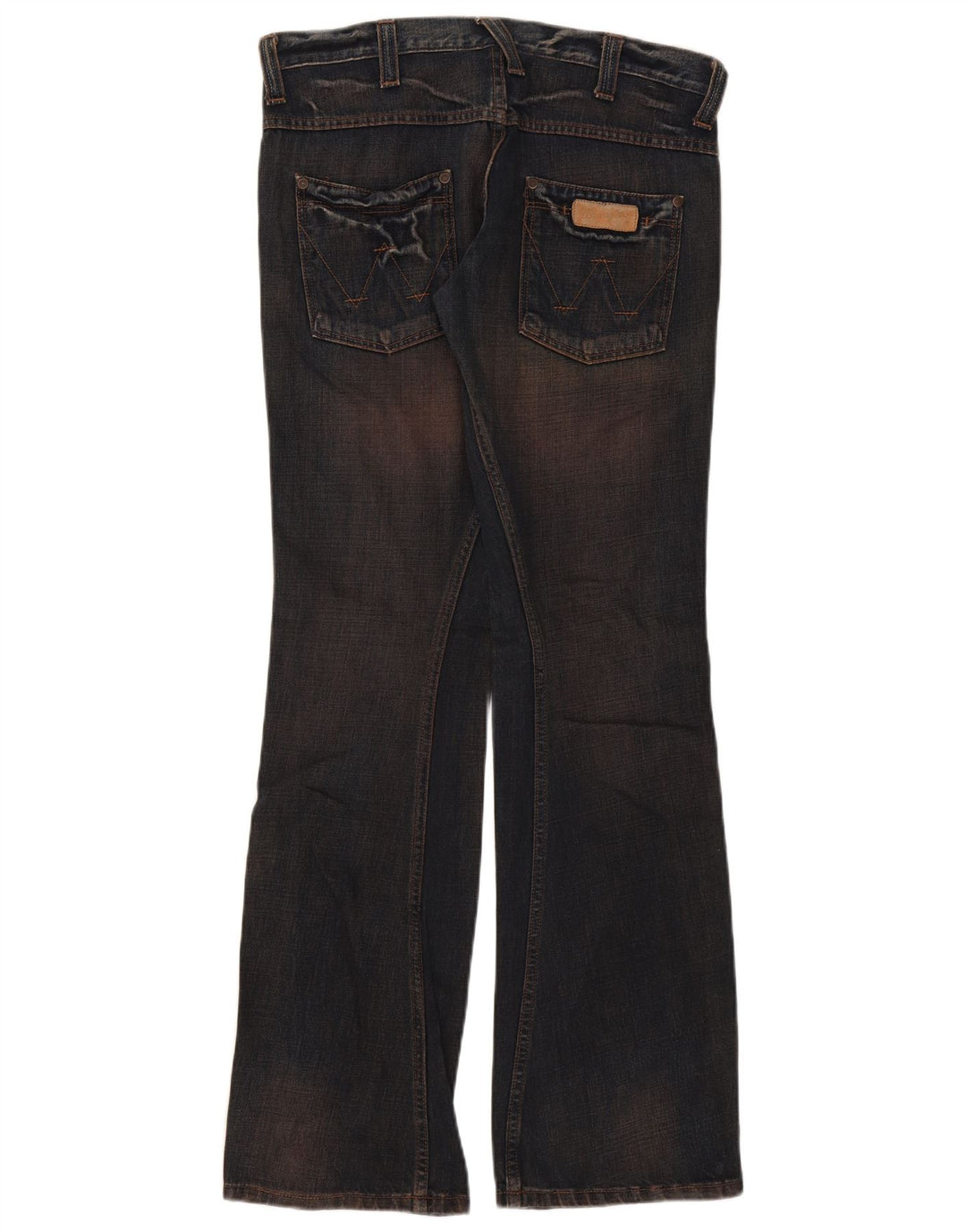 Wrangler Mens Sharkey Bootcut Jeans W32 L34 Navy Blue Cotton