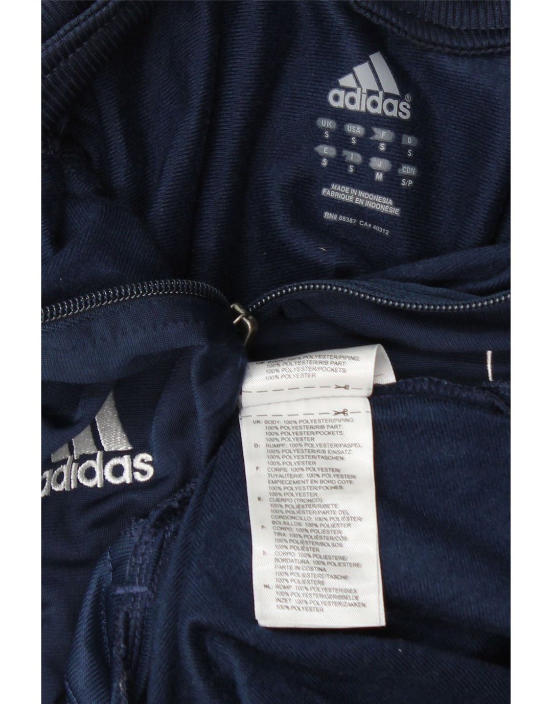 Adidas Mens Spartans Graphic Tracksuit Top Jacket Small Navy Blue Polyester