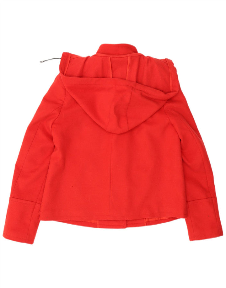 Jachetă duffle cu glugă pentru femei Stefanel IT 48 XL Lână virgină roșie