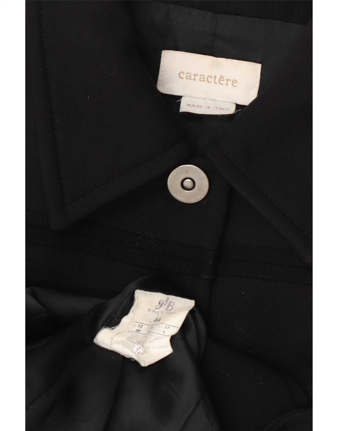 Giacca blazer da donna a 4 bottoni Caractere UK 12 lana nera media