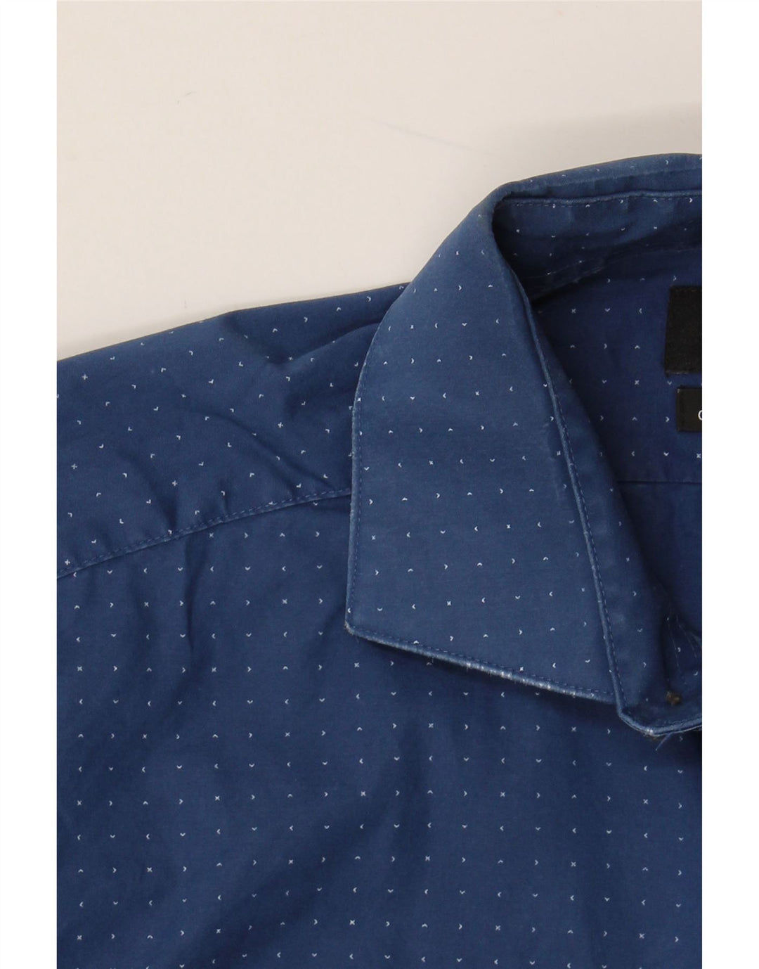 CALVIN KLEIN JEANS Herrenhemd Größe 33/32 15 1/2 Mittelblau gefleckt