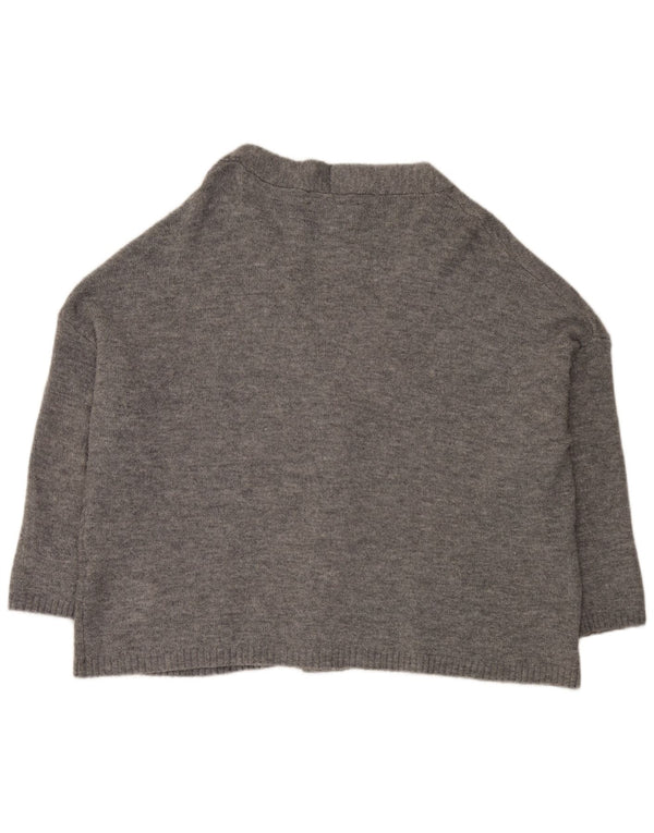 Maglione cardigan oversize da donna Zara UK 14 Acrilico screziato grigio medio