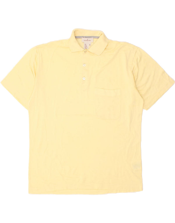 Męska koszulka polo ERMENEGILDO ZEGNA IT 50, średnia żółta bawełna