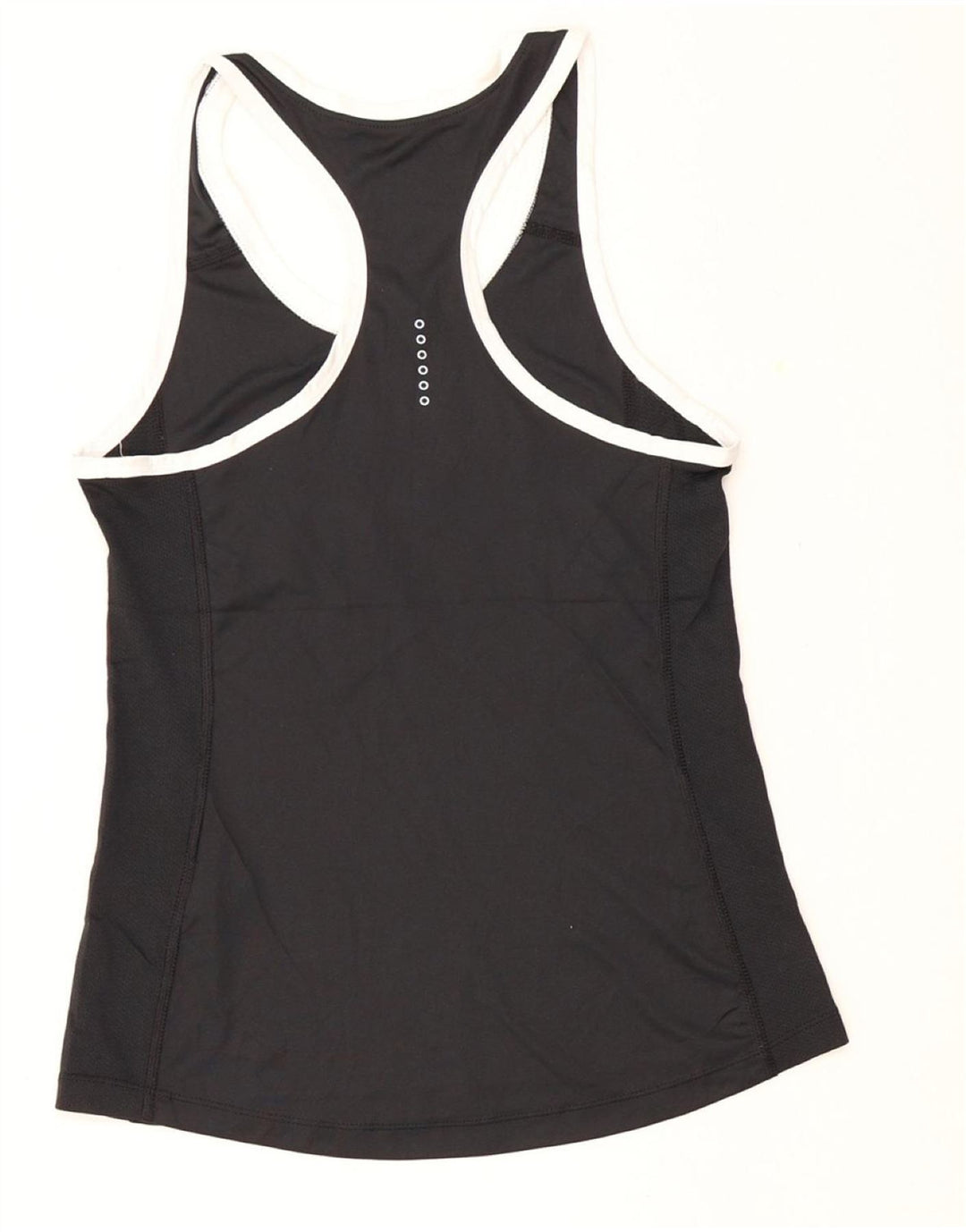NIKE Womens Dri Fit Graphic Vest Top UK 8 Small Black Polyester Vintage Nike and Second-Hand Nike from Messina Hembry 