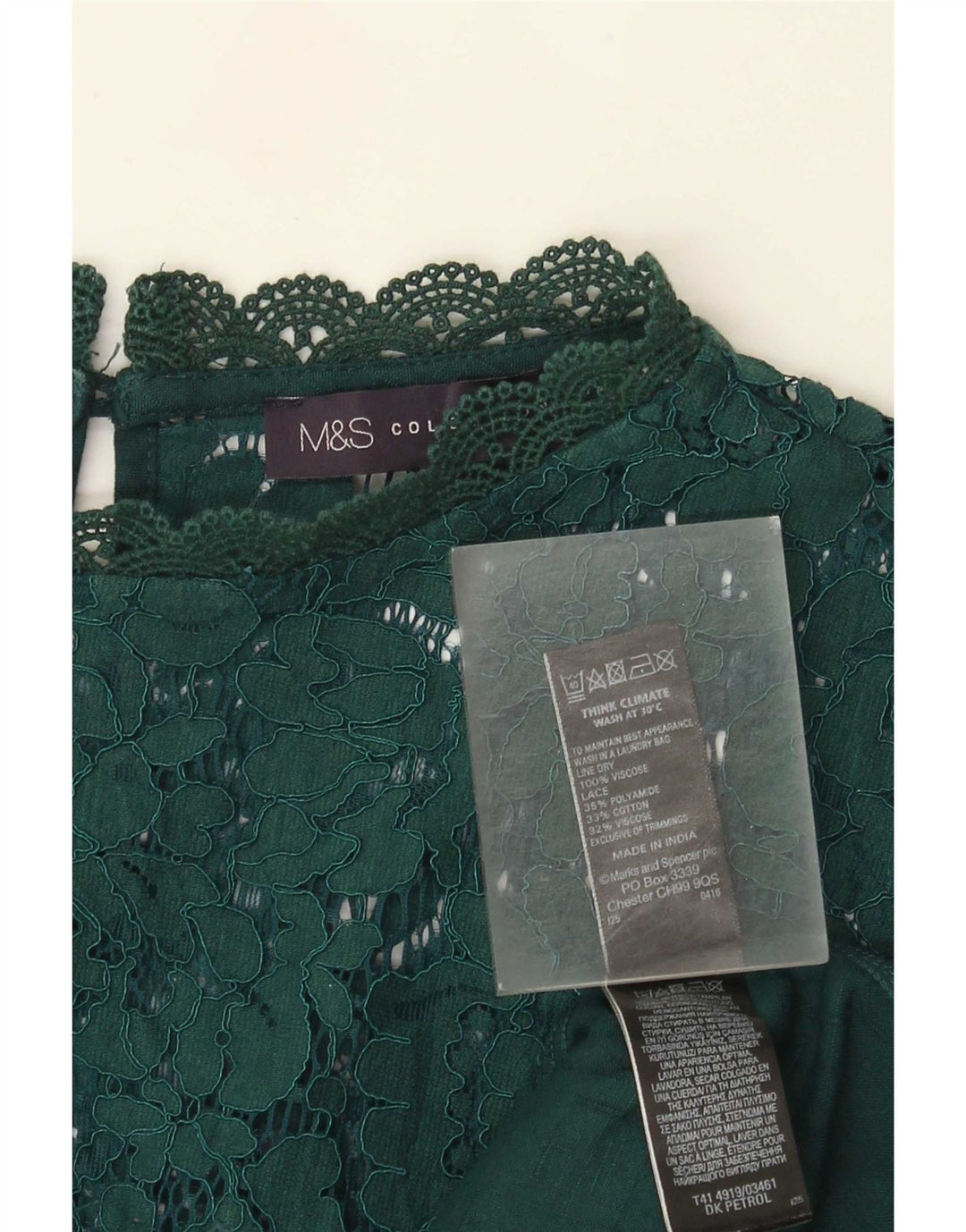 Marks & Spencer Womens Blouse Top UK 22 3XL Green Viscose