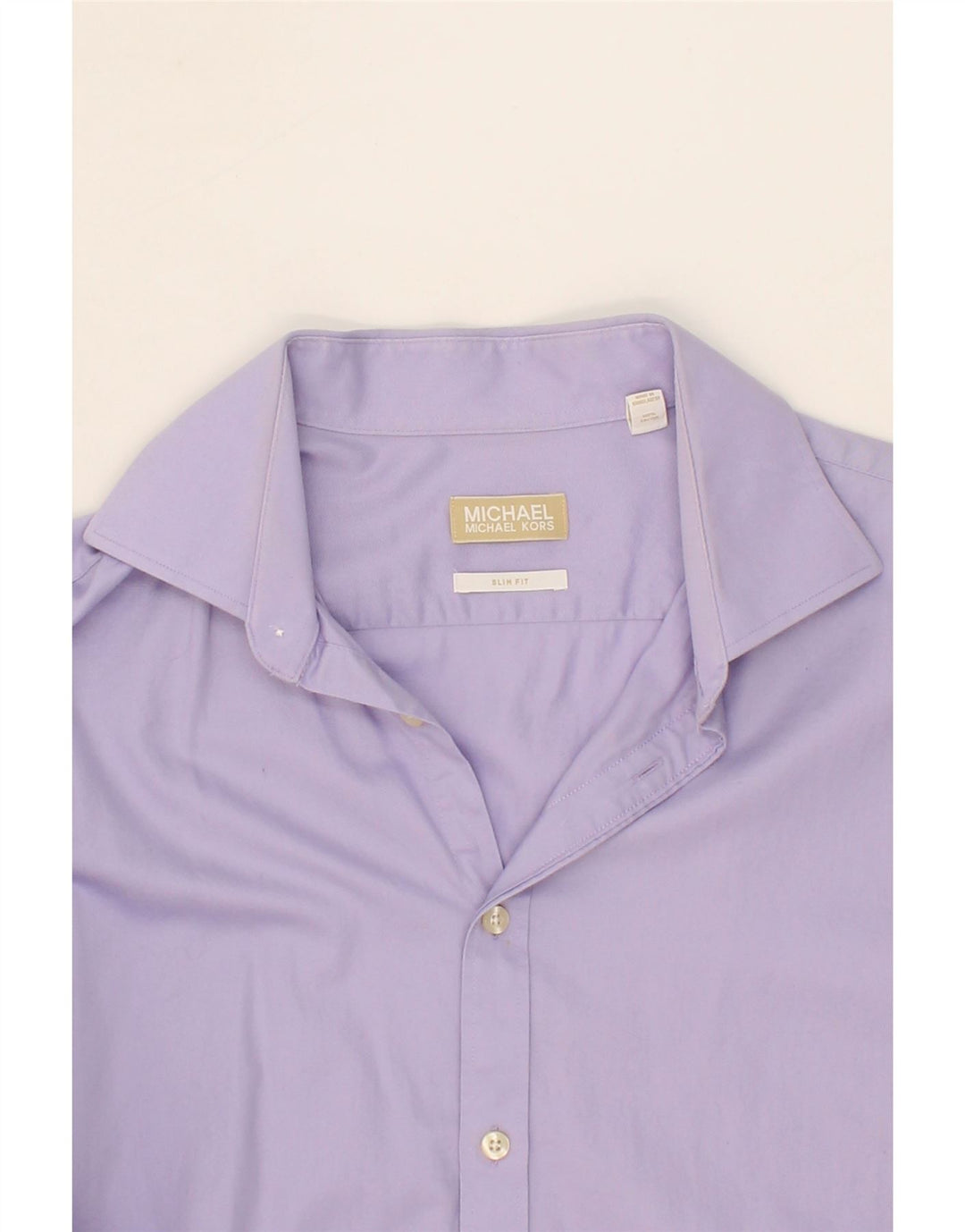 MICHAEL KORS Mens Slim Fit Shirt XL Purple Cotton Vintage Michael Kors and Second-Hand Michael Kors from Messina Hembry 
