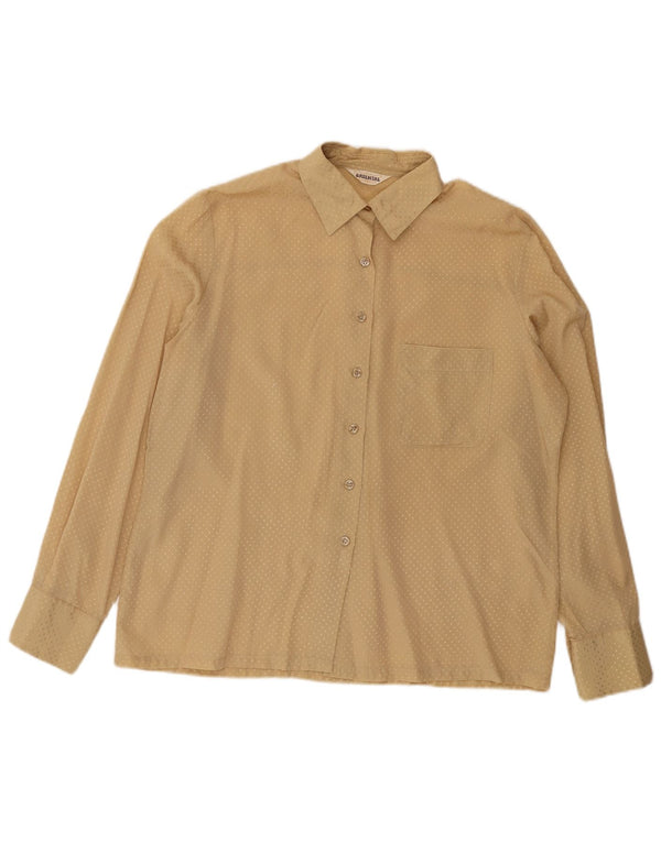 Vintage Damen Hemdbluse IT 50 XL Beige geometrisches Acetat