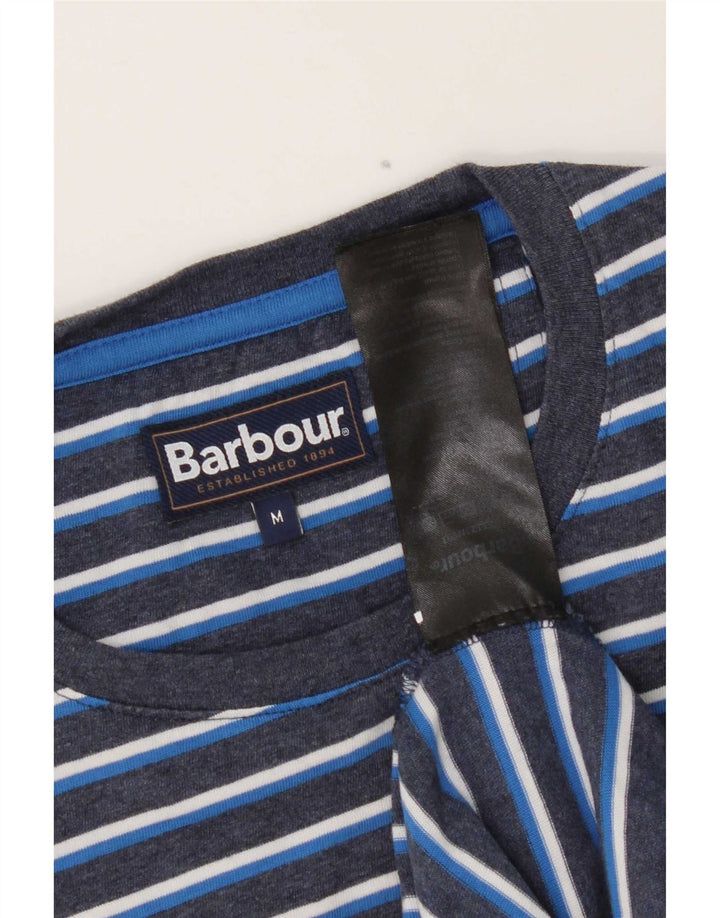 T-shirt da uomo Barbour Top in cotone a righe blu navy medio