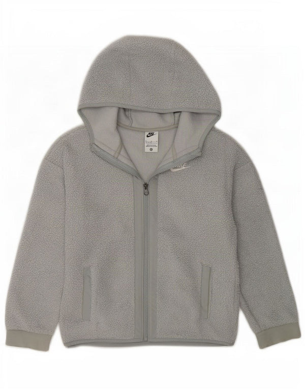 Nike Kapuzen-Fleecejacke für Jungen, 11–12 Jahre, mittelgraues Polyester
