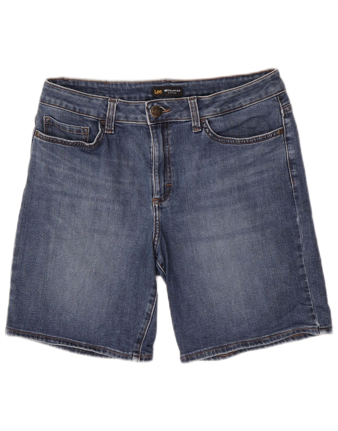 Lee Womens Mid Rise Regular Fit Denim Shorts US 8 Medium W30  Blue Cotton