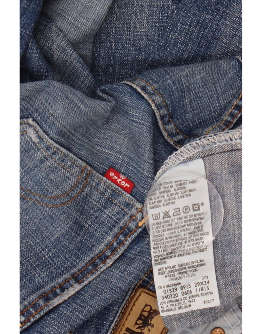 LEVI'S Womens Slim Jeans W29 L34 Blue Cotton