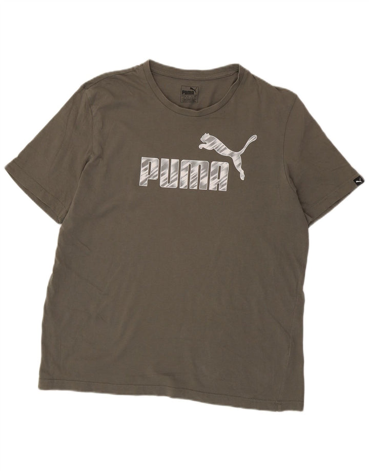 Puma Herre Grafisk T-Shirt Top Stor Khaki