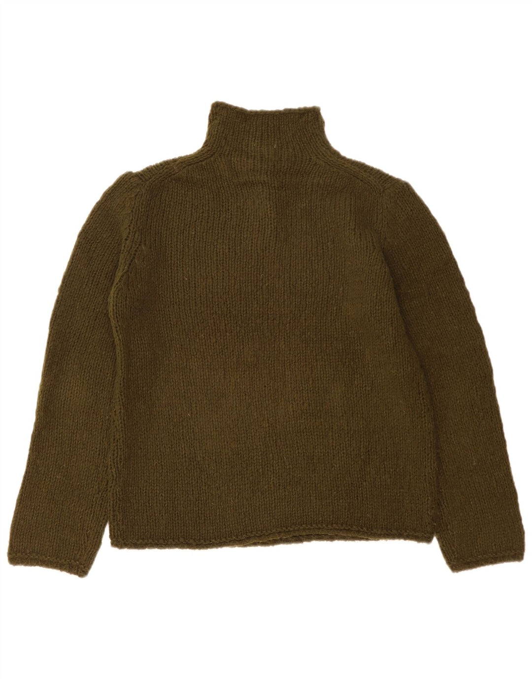 Henry Cottons Womens Button Neck Jumper Sweater IT 46 Large Khaki Wool