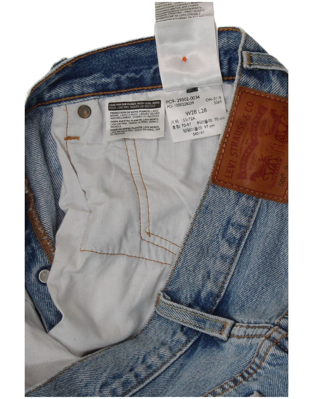 LEVI'S Womens 501 Distressed Slim Jeans W28 L28 Blue Cotton
