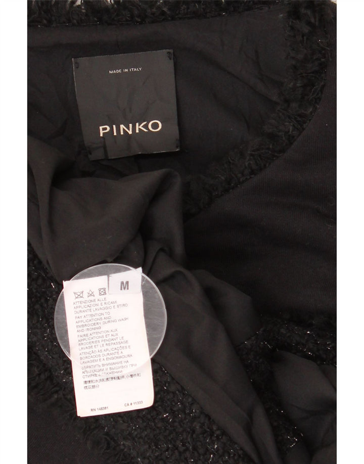 Pinko Damen-Blazerjacke mit 3 Knöpfen, UK 12, mittelschwarz, Baumwolle