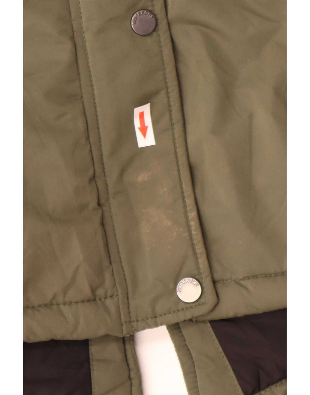 Superdry Womens Hooded Parka Jacket UK 8 Small Khaki Polyester