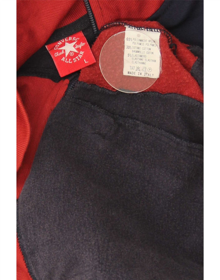 Converse Womens Tracksuit Top Jacket UK 16 Large Navy Blue Colourblock