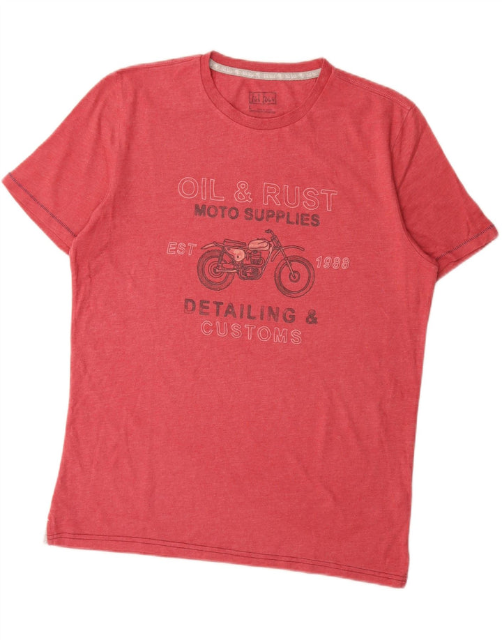 FAT FACE Mens Graphic T-Shirt Top Large Red Cotton