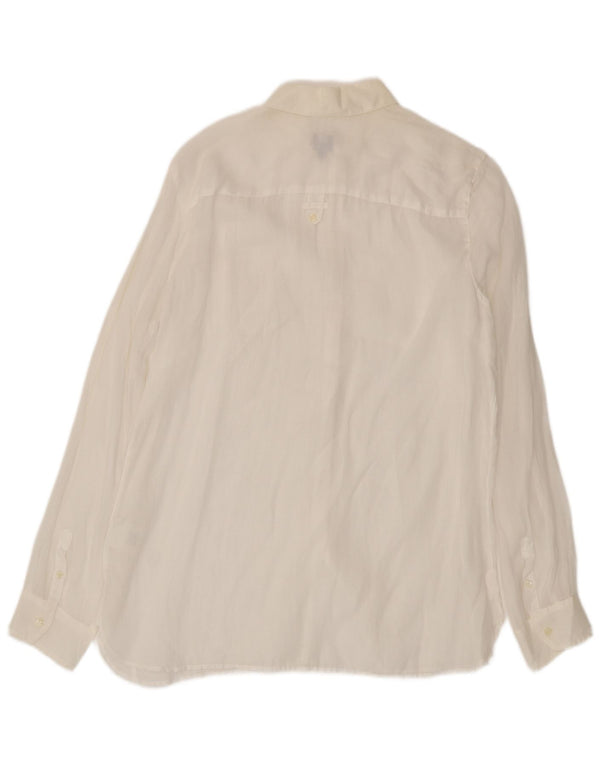 Camicia Trussardi Jeans Donna UK 20 2XL Ramie Bianco