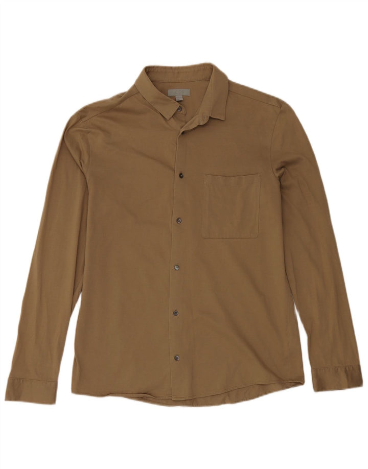 Cos Mens Shirt Medium Khaki Cotton