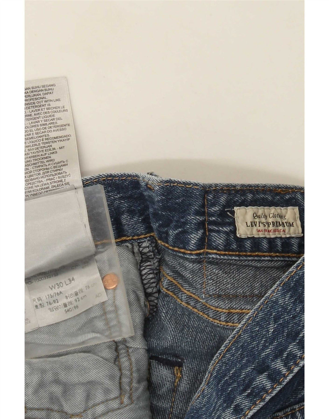 Мужские прямые джинсы Levi's W30 L34 синие, хлопок