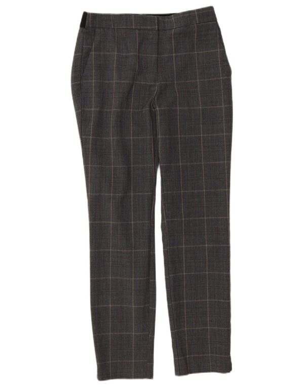 Zara Dame Slim Chino Bukser Medium W28 L26 Grå ternet polyester