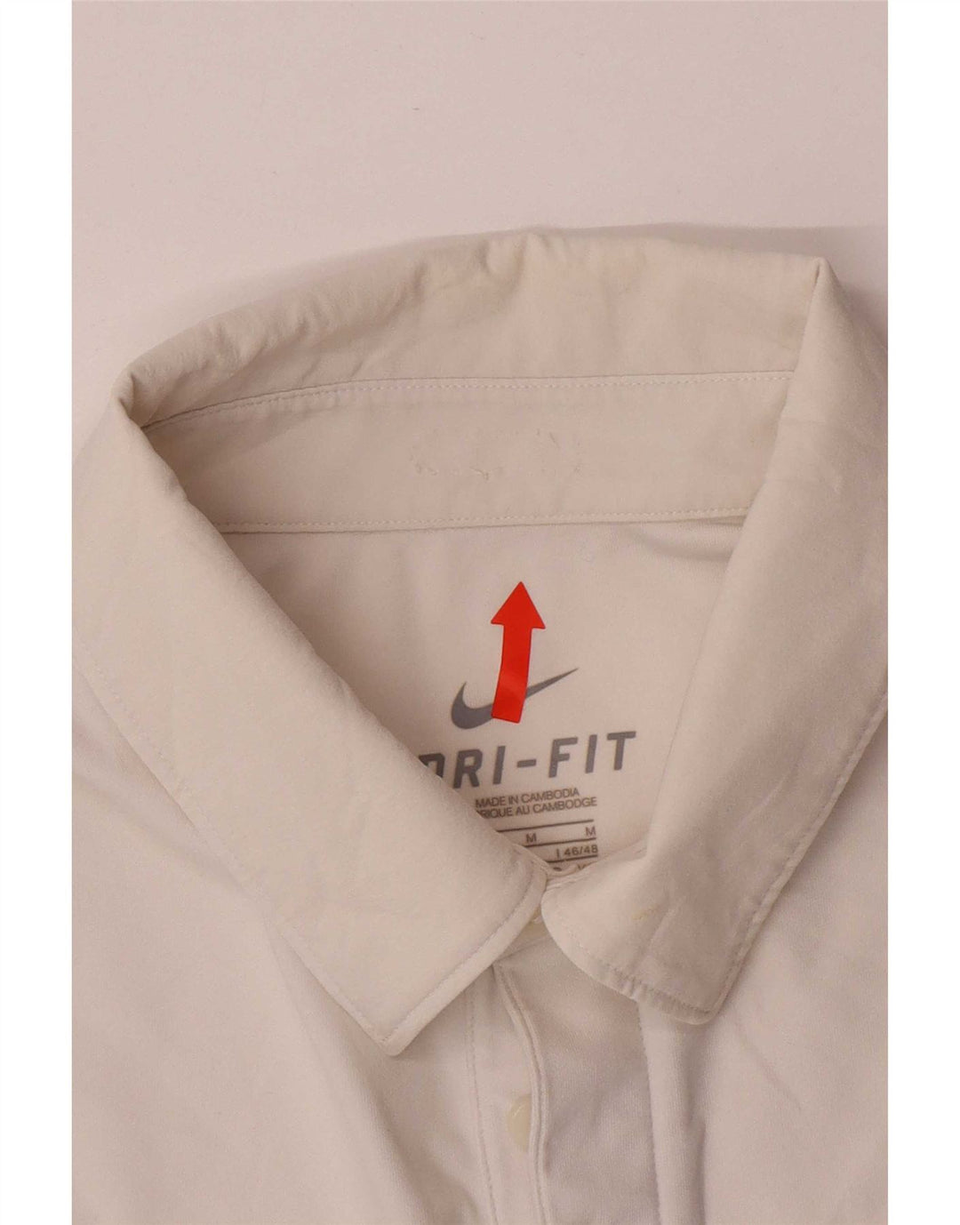 Nike Mens Dri Fit Polo Shirt UK 38/40 Medium White Colourblock Polyester