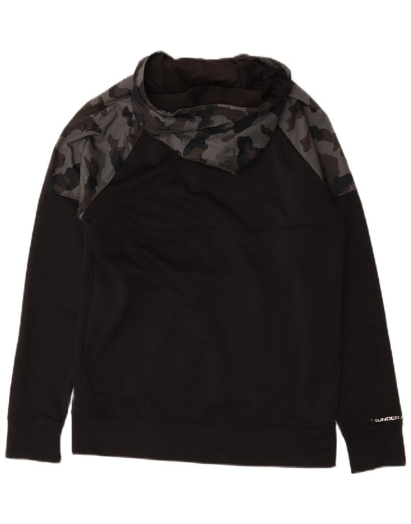 Under Armour Mens Zip Hoodie Sweater Small Black Camouflage Polyester