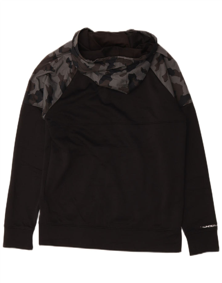 Under Armour Mens Zip Hoodie Sweater Small Black Camouflage Polyester
