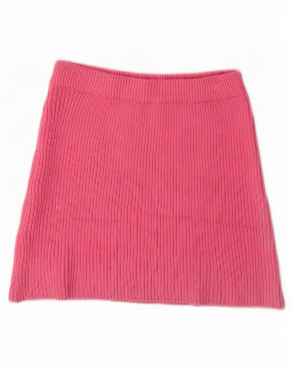 Zara Womens Knit Mini Skirt Small W26 Pink Viscose