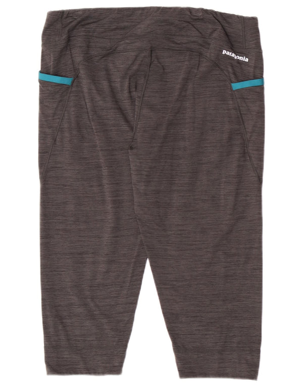 Patagonia Dame Capri Træningsdragt Bukser Joggers UK 14 Large Grey Flecked