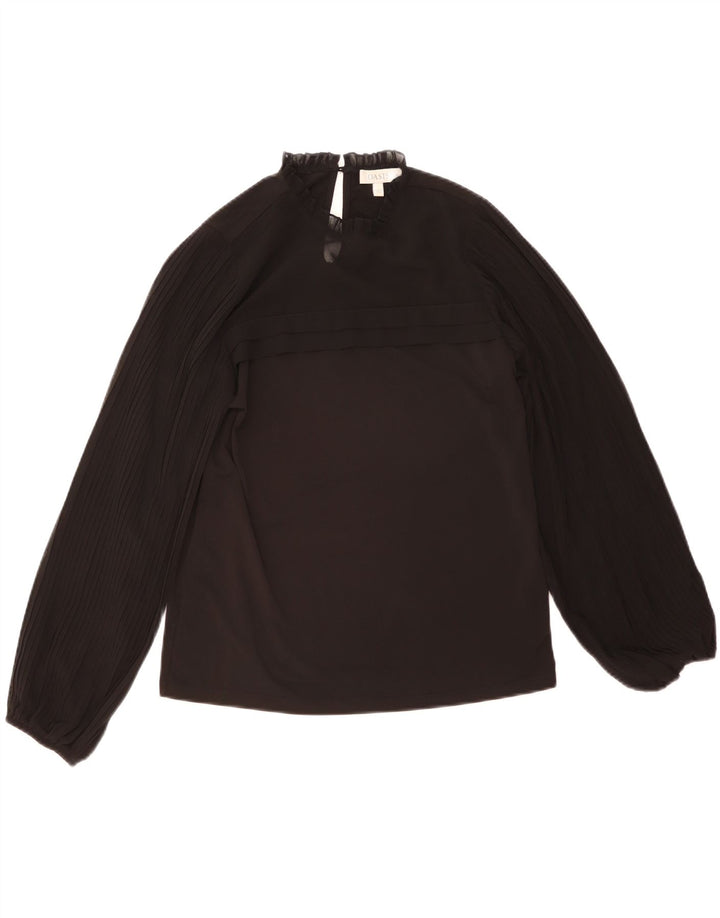 Oasis Langarm-Blusenoberteil für Damen, UK 12, Mittelschwarz, Polyester