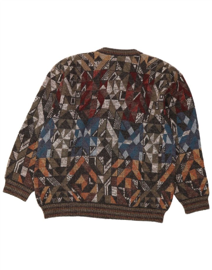 Suspense Mens Crew Neck Jumper Sweater IT 48 Medium Multicoloured Geometric