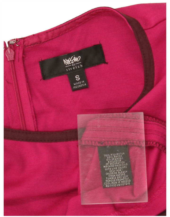 MOSSIMO Womens Stretch Ærmeløs Basic Dress UK 10 Small Pink Colourblock