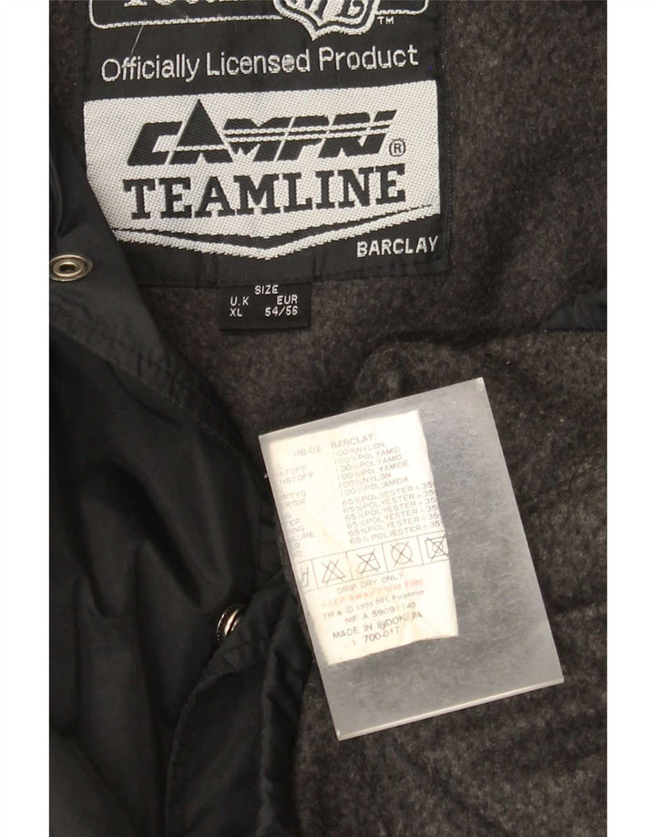 NFL Mens Raiders Graphic Rain Jacket UK 42 XL Black Nylon