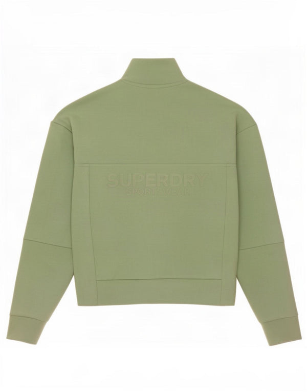 Superdry Γυναικείο Φούτερ με φερμουάρ με λαιμόκοψη μεγάλου μεγέθους UK 6 XS Πράσινο