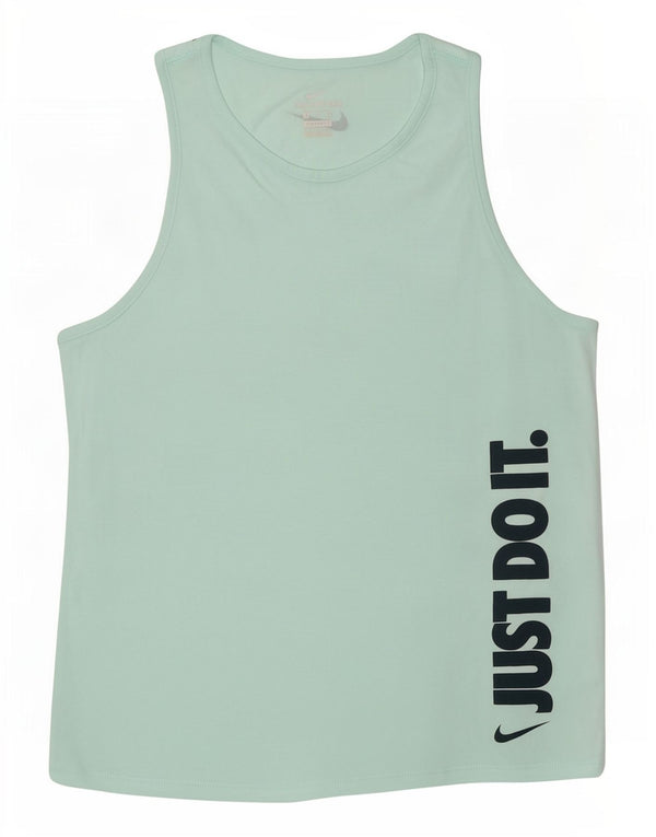 Nike Womens Dri Fit Graphic Débardeur UK 10 Petit Vert Coton