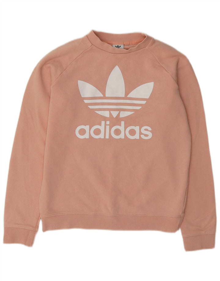 Adidas Womens Graphic Sweatshirt Jumper UK 14 Medium Pink