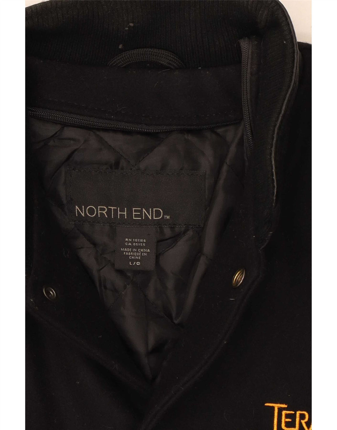North End Herre Varsity Jacket UK 40 Large Black Wool