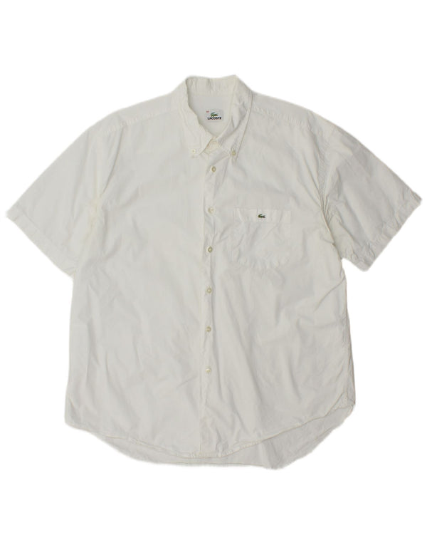 Lacoste Chemise à manches courtes pour hommes Taille 44 XL Blanc